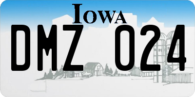 IA license plate DMZ024