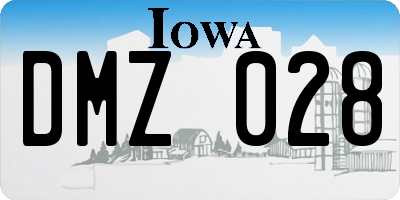 IA license plate DMZ028