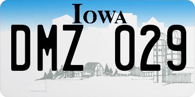 IA license plate DMZ029