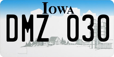 IA license plate DMZ030