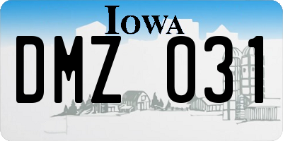 IA license plate DMZ031