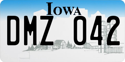 IA license plate DMZ042