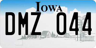 IA license plate DMZ044