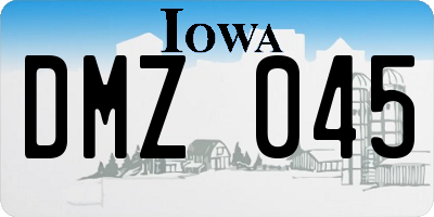 IA license plate DMZ045