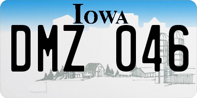 IA license plate DMZ046