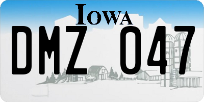 IA license plate DMZ047