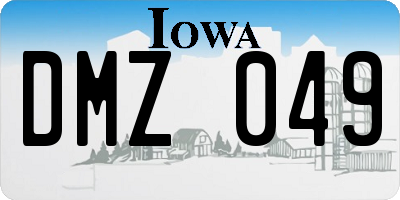 IA license plate DMZ049
