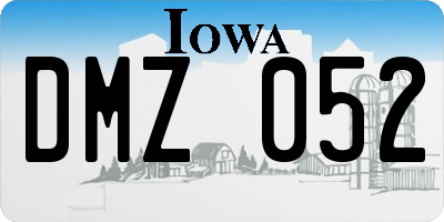 IA license plate DMZ052