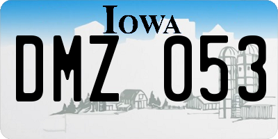 IA license plate DMZ053