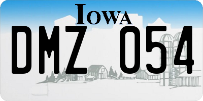IA license plate DMZ054
