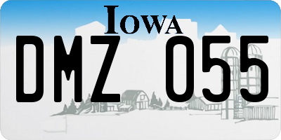 IA license plate DMZ055