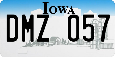 IA license plate DMZ057