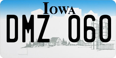 IA license plate DMZ060