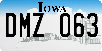 IA license plate DMZ063