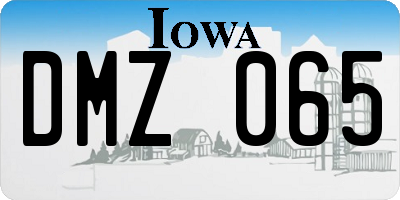 IA license plate DMZ065