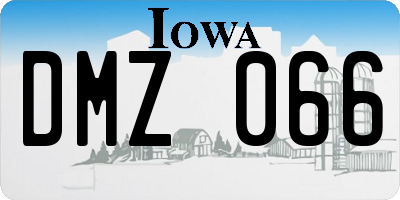 IA license plate DMZ066