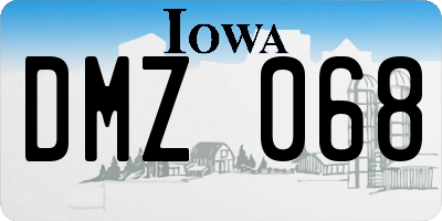 IA license plate DMZ068