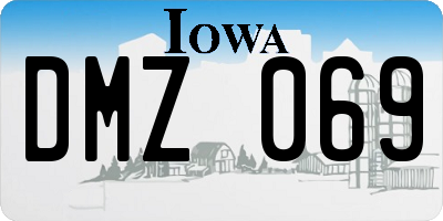 IA license plate DMZ069