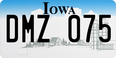 IA license plate DMZ075