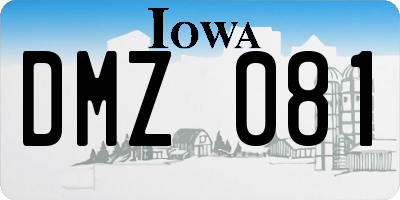IA license plate DMZ081