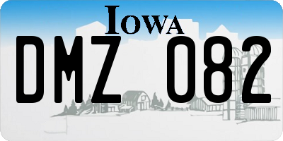 IA license plate DMZ082