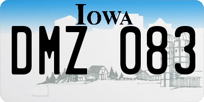 IA license plate DMZ083