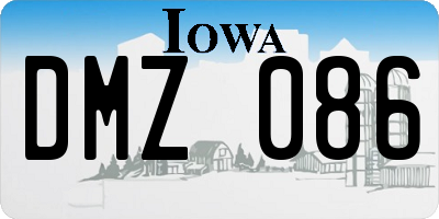 IA license plate DMZ086