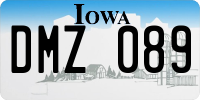 IA license plate DMZ089