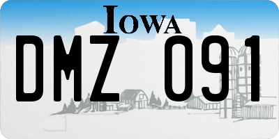 IA license plate DMZ091