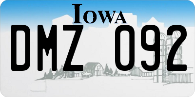 IA license plate DMZ092