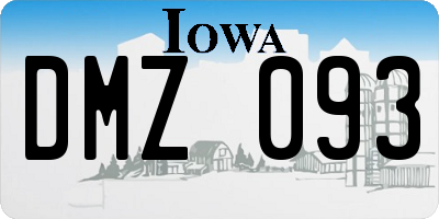 IA license plate DMZ093