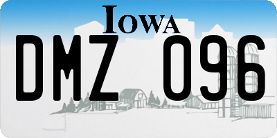 IA license plate DMZ096