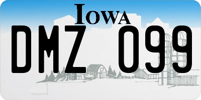IA license plate DMZ099
