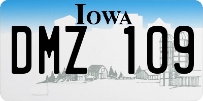 IA license plate DMZ109