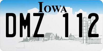 IA license plate DMZ112
