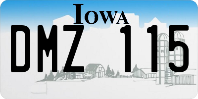 IA license plate DMZ115