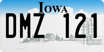 IA license plate DMZ121