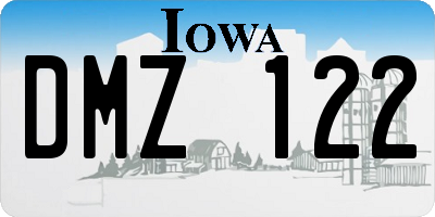 IA license plate DMZ122