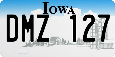 IA license plate DMZ127