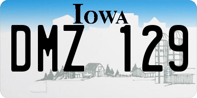 IA license plate DMZ129