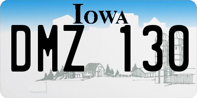 IA license plate DMZ130