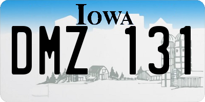 IA license plate DMZ131