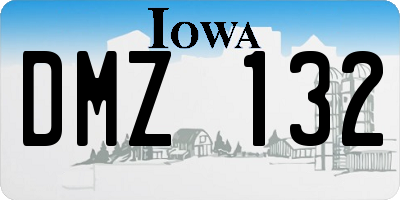IA license plate DMZ132