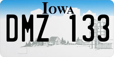 IA license plate DMZ133