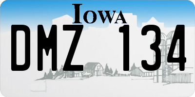 IA license plate DMZ134