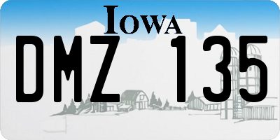 IA license plate DMZ135
