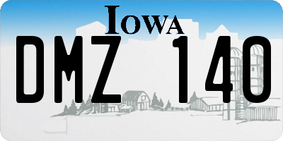 IA license plate DMZ140