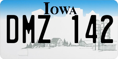 IA license plate DMZ142