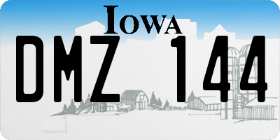 IA license plate DMZ144
