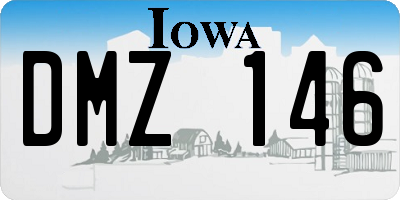 IA license plate DMZ146